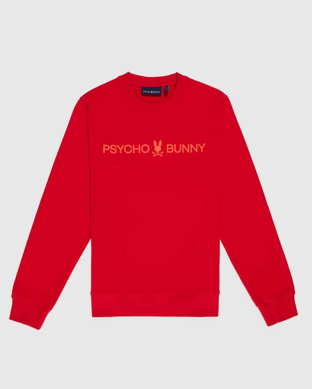 Sweats Psycho Bunny Maywood Crew Sweatshirt Rouge Homme | UKP-28880340